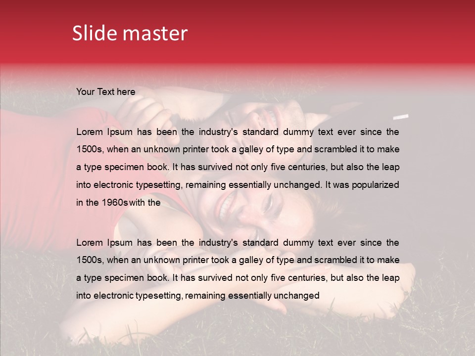 Man And Woman On The Grass PowerPoint Template