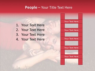 Man And Woman On The Grass PowerPoint Template