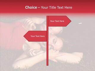 Man And Woman On The Grass PowerPoint Template