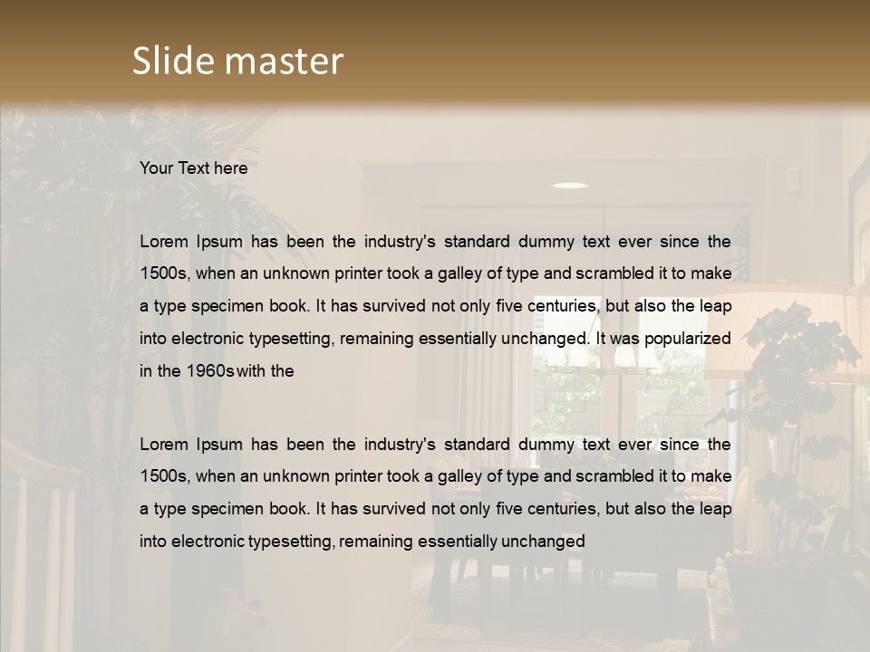 Luxury Home Hallway With Wood Floor PowerPoint Template