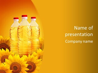 Golden Cooking Oil Yellow PowerPoint Template