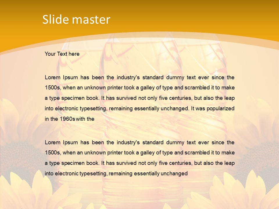 Golden Cooking Oil Yellow PowerPoint Template