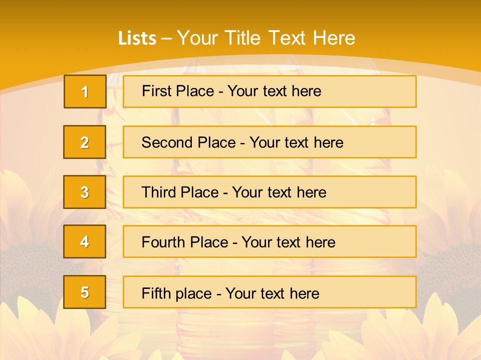 Golden Cooking Oil Yellow PowerPoint Template