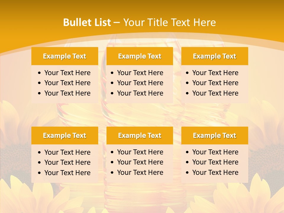 Golden Cooking Oil Yellow PowerPoint Template