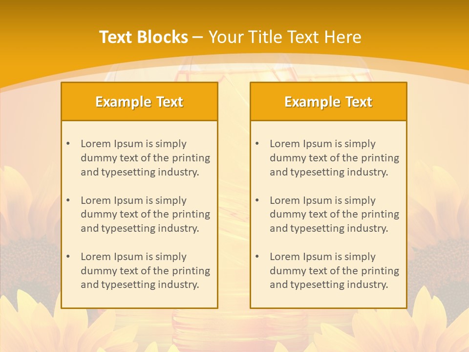 Golden Cooking Oil Yellow PowerPoint Template