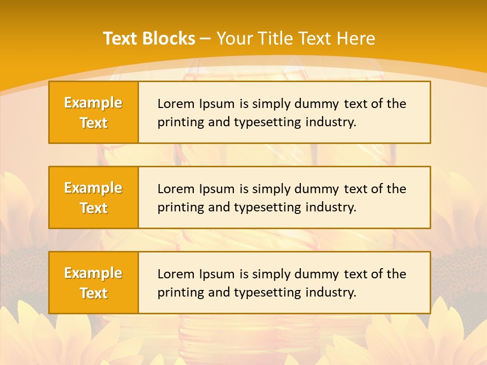 Golden Cooking Oil Yellow PowerPoint Template