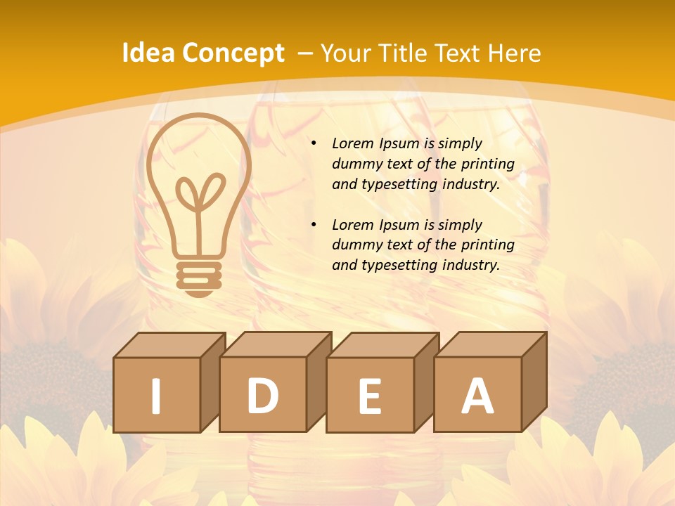 Golden Cooking Oil Yellow PowerPoint Template