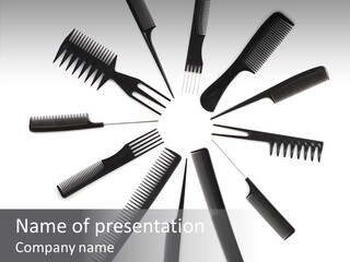 Cosmetics Handle Comb PowerPoint Template