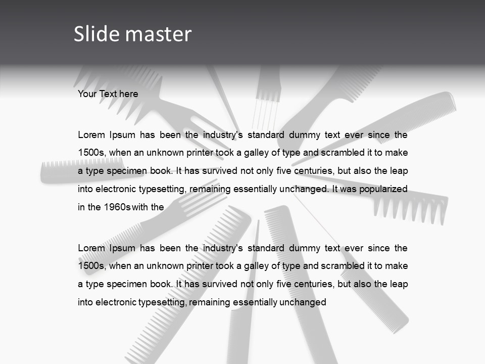 Cosmetics Handle Comb PowerPoint Template