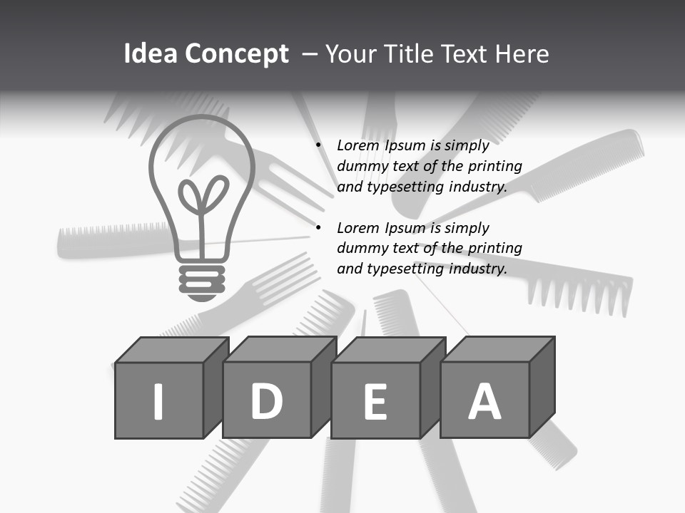 Cosmetics Handle Comb PowerPoint Template