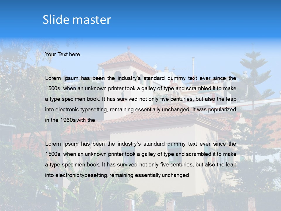 Blue Dwelling Travel PowerPoint Template