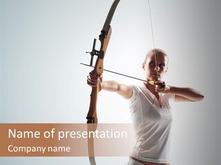 Focus Female Holding PowerPoint Template