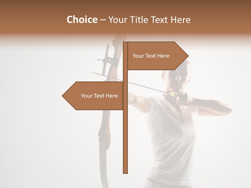 Focus Female Holding PowerPoint Template