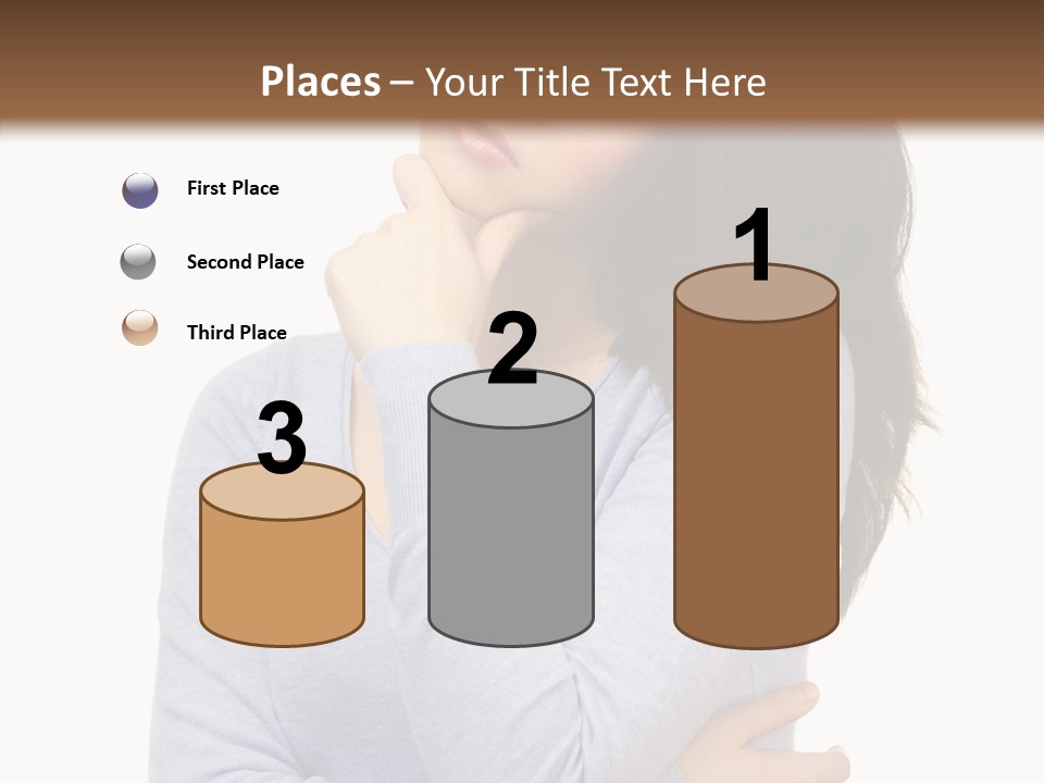 Lady Doubt White PowerPoint Template