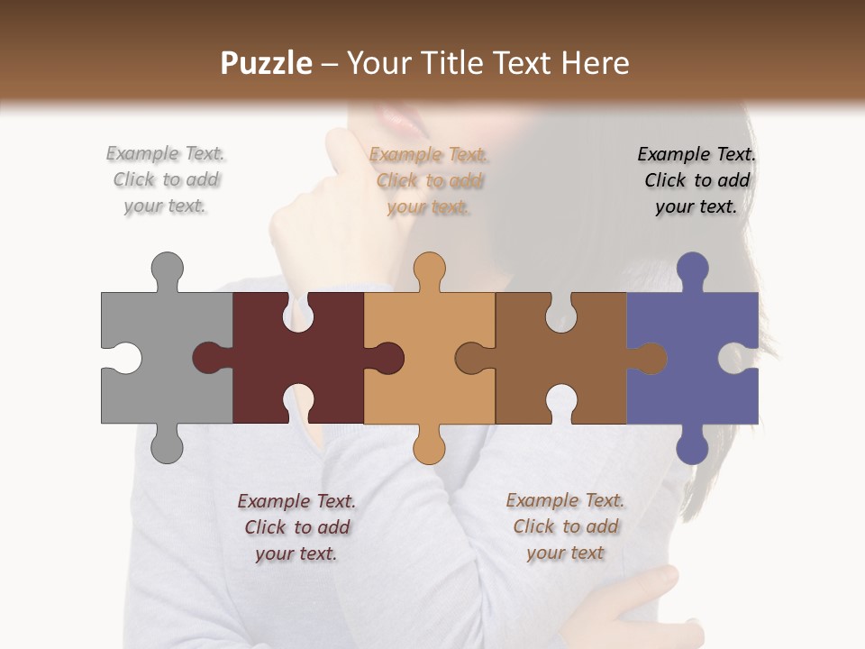 Lady Doubt White PowerPoint Template