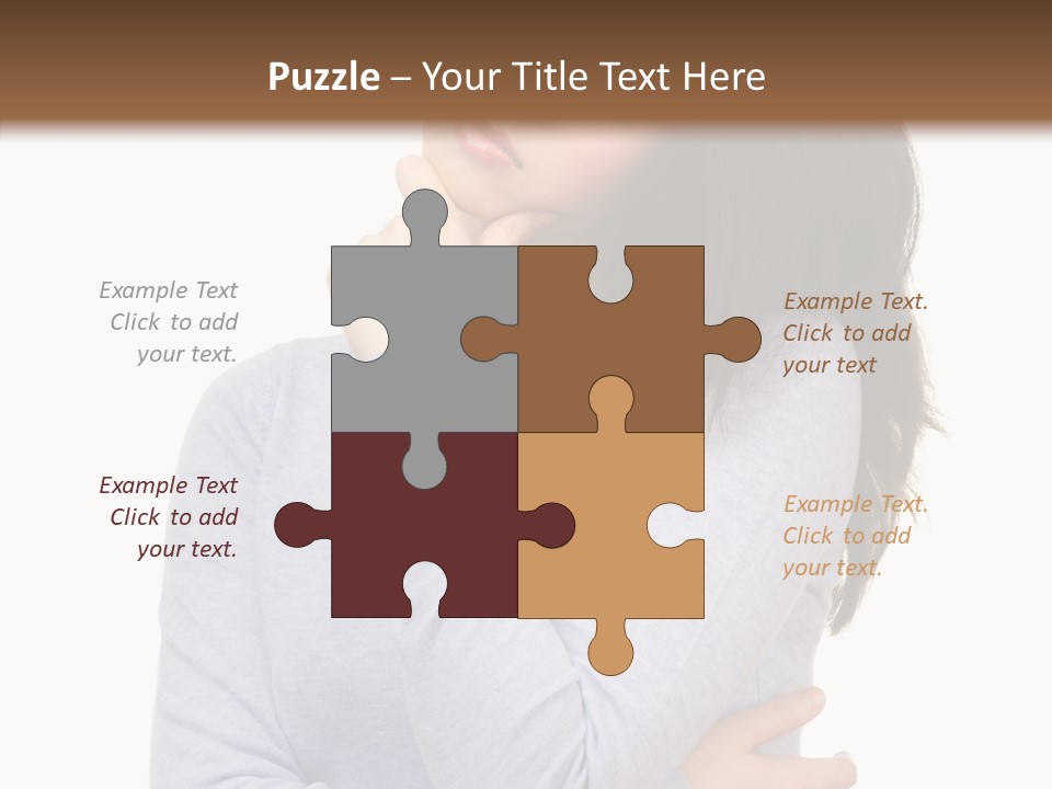 Lady Doubt White PowerPoint Template