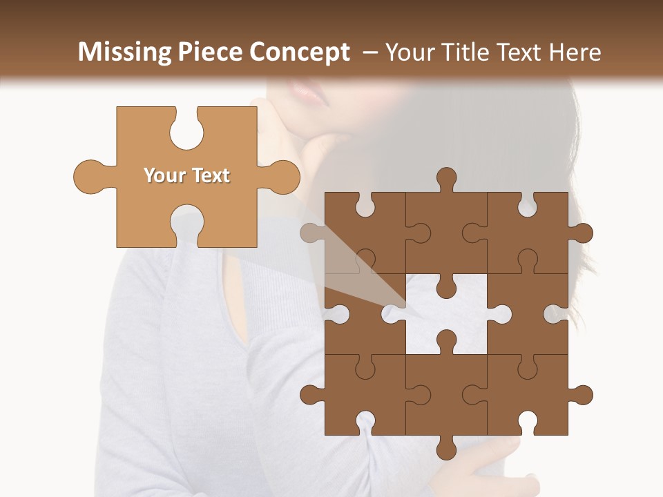 Lady Doubt White PowerPoint Template