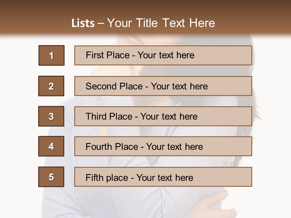 Lady Doubt White PowerPoint Template