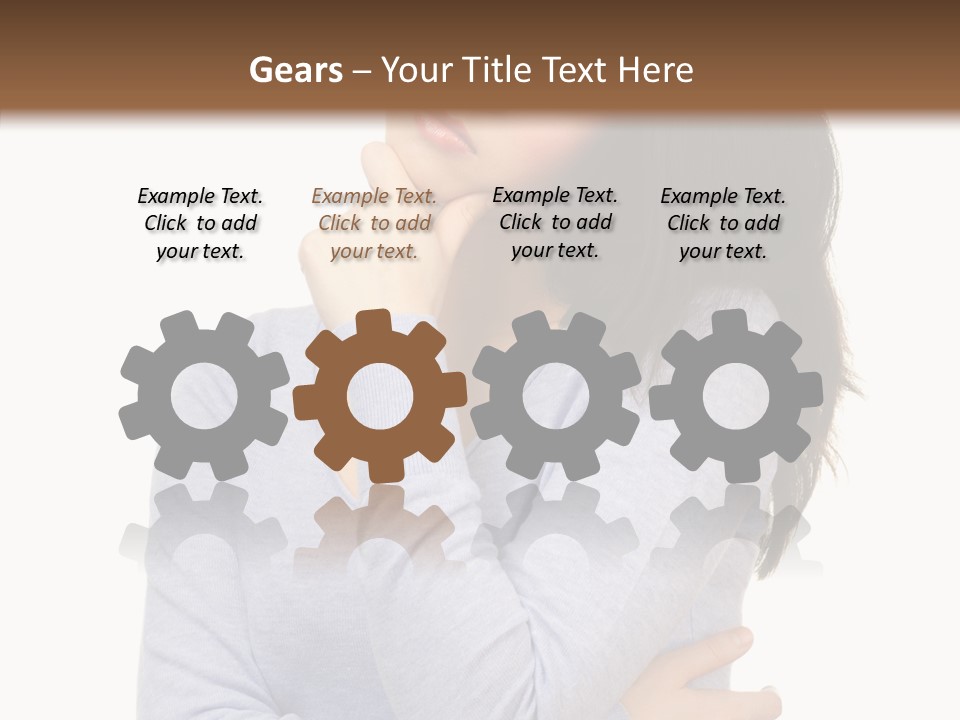 Lady Doubt White PowerPoint Template