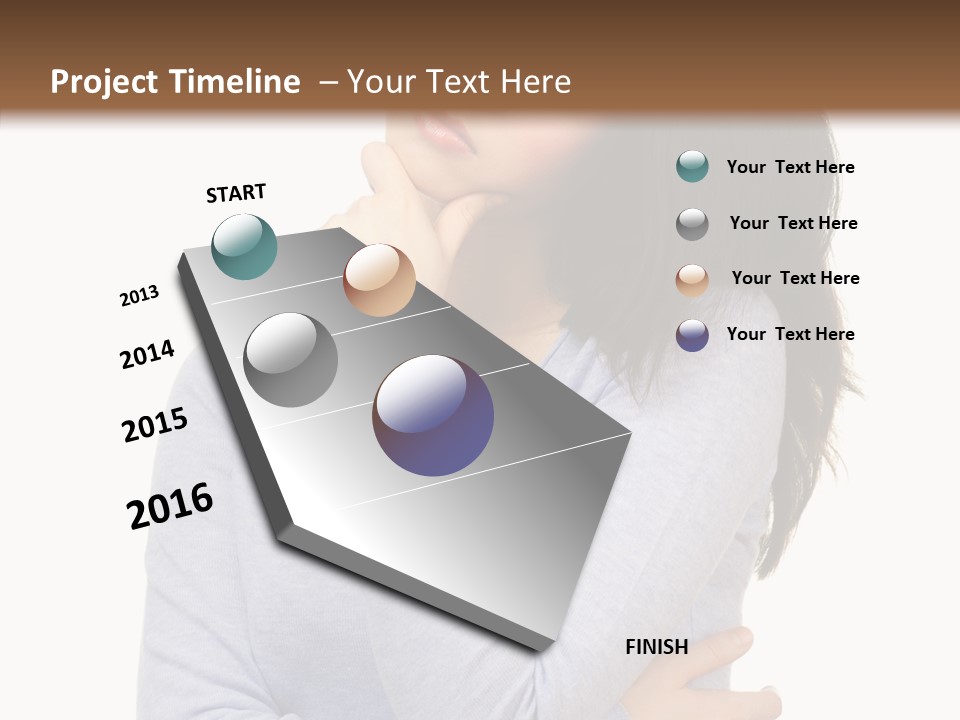 Lady Doubt White PowerPoint Template