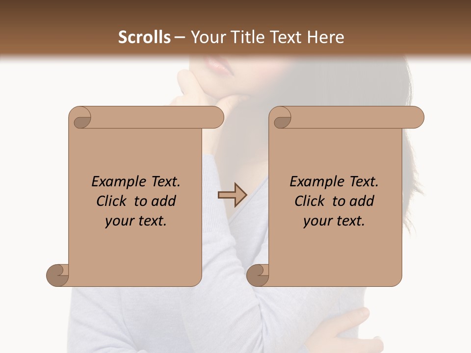 Lady Doubt White PowerPoint Template