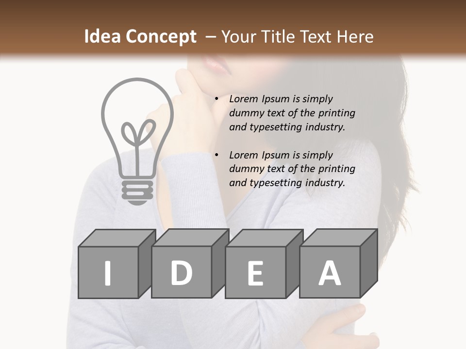 Lady Doubt White PowerPoint Template