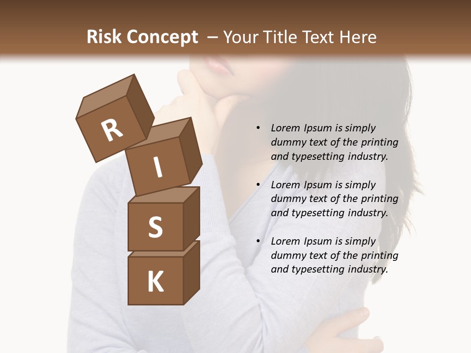 Lady Doubt White PowerPoint Template