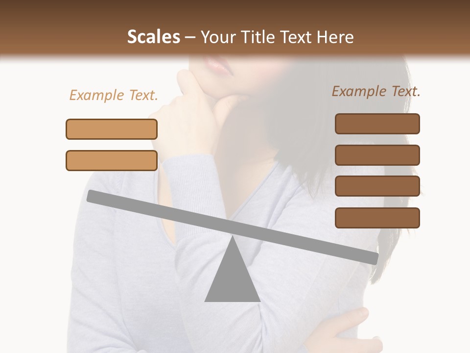 Lady Doubt White PowerPoint Template