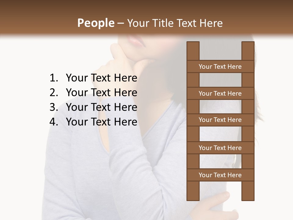 Lady Doubt White PowerPoint Template