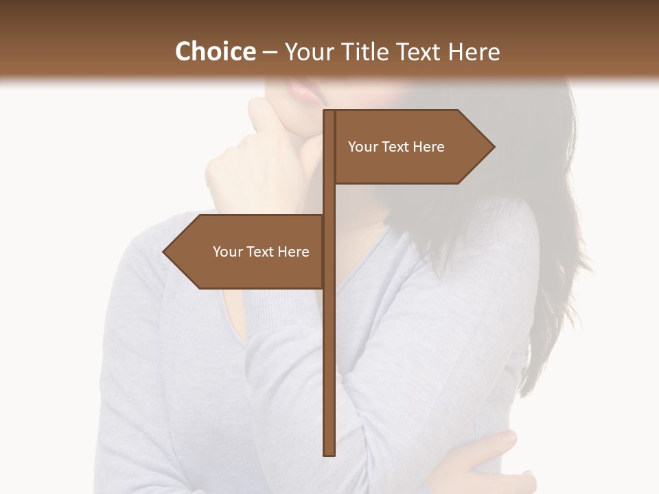 Lady Doubt White PowerPoint Template