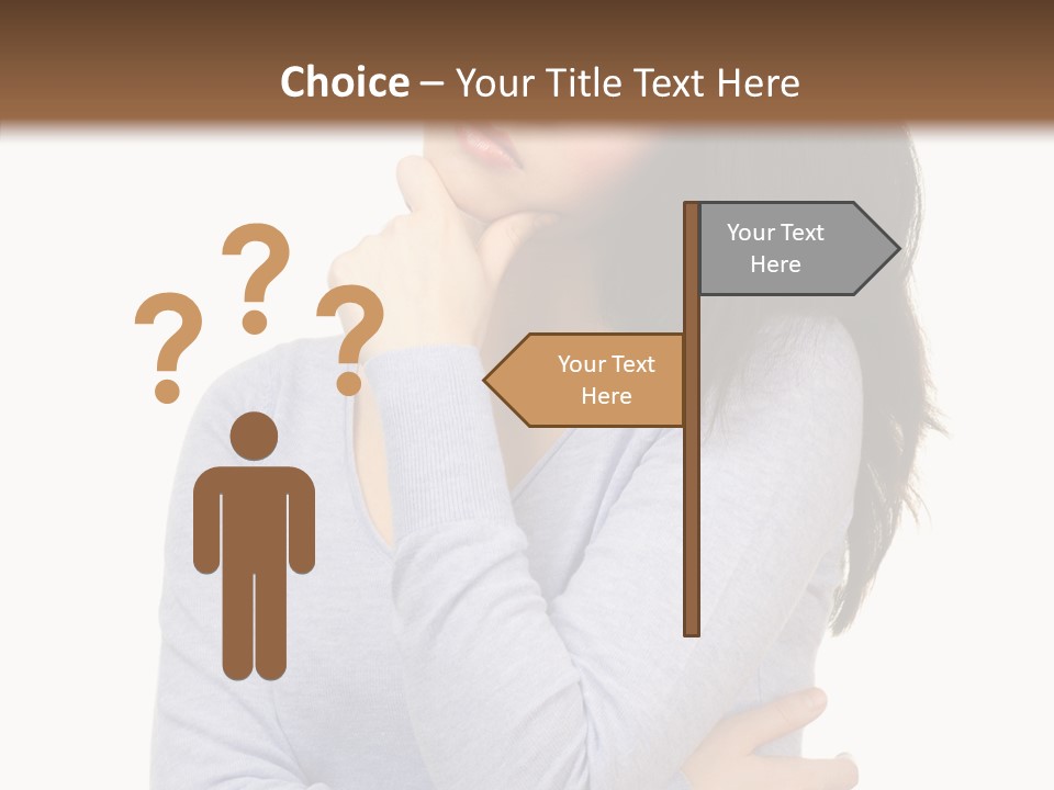 Lady Doubt White PowerPoint Template