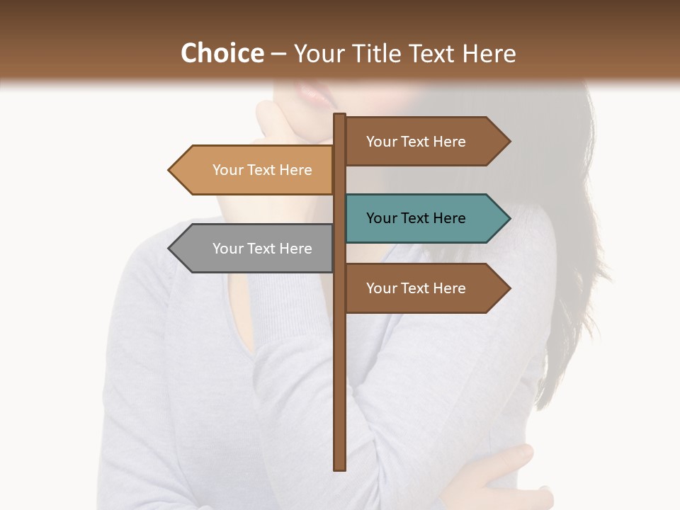 Lady Doubt White PowerPoint Template