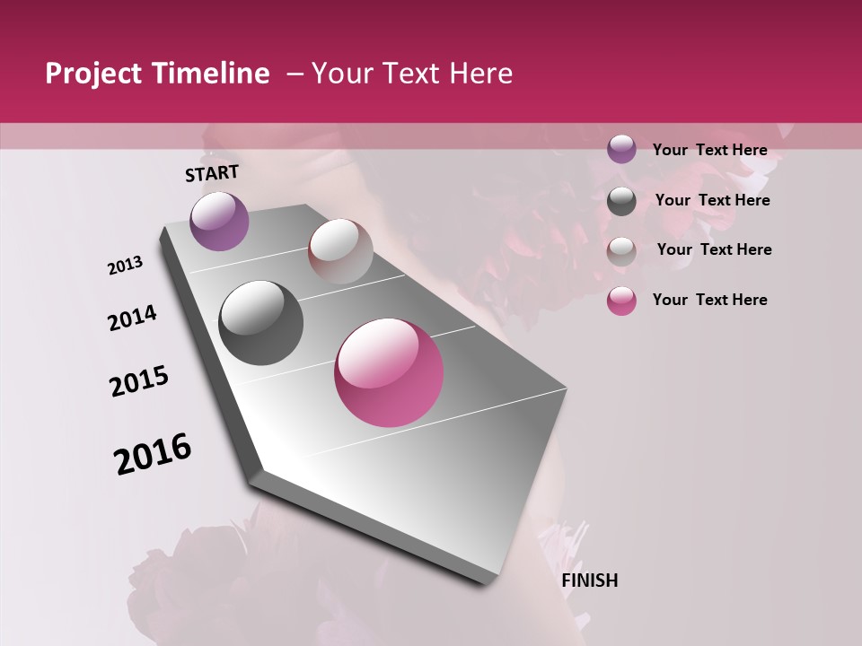 Beautiful Magenta Image PowerPoint Template