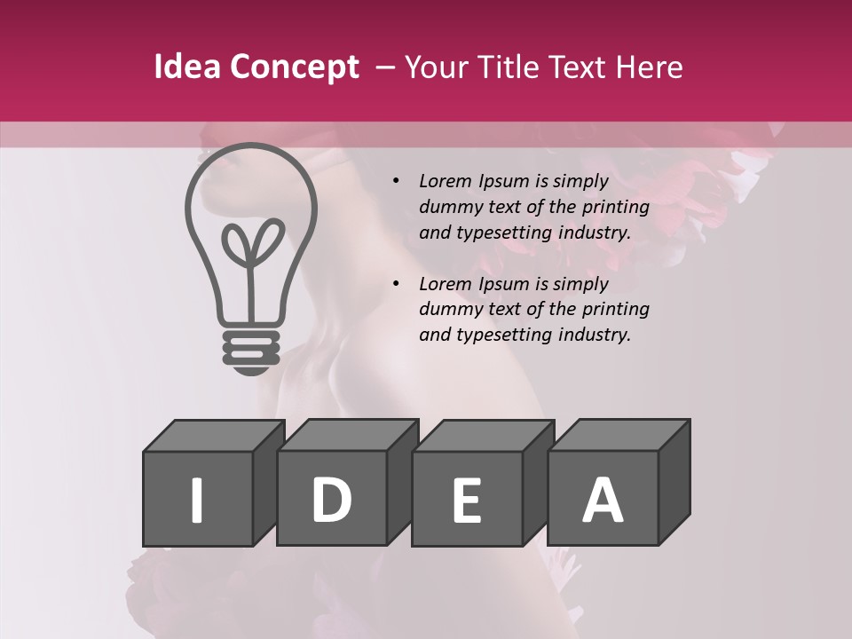 Beautiful Magenta Image PowerPoint Template