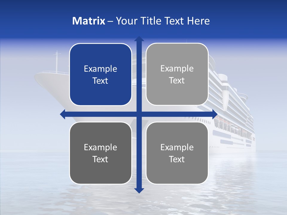 Bow Passenger Ship Blue PowerPoint Template