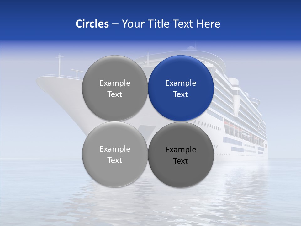 Bow Passenger Ship Blue PowerPoint Template
