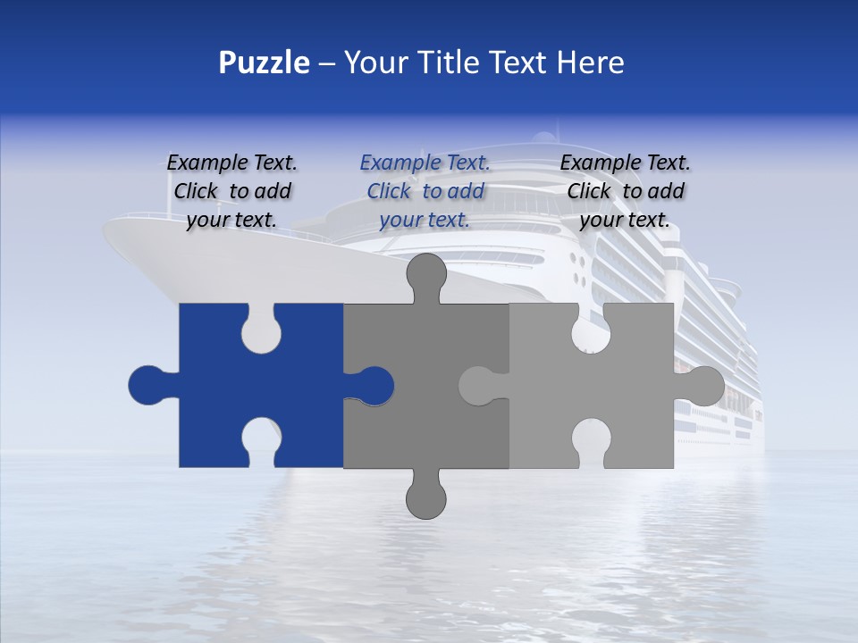 Bow Passenger Ship Blue PowerPoint Template