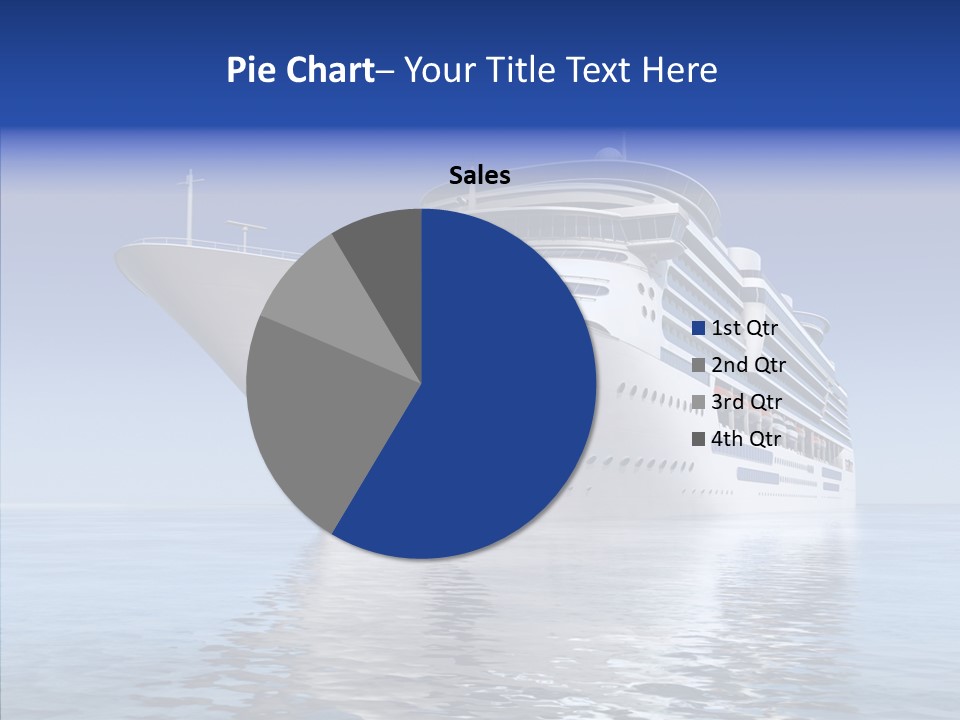 Bow Passenger Ship Blue PowerPoint Template