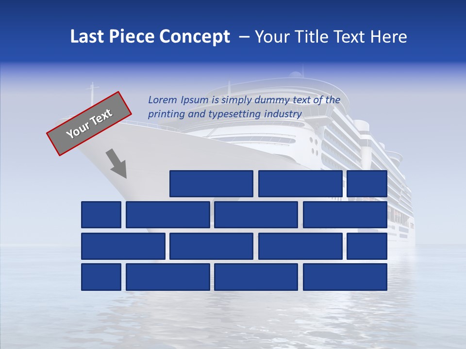Bow Passenger Ship Blue PowerPoint Template