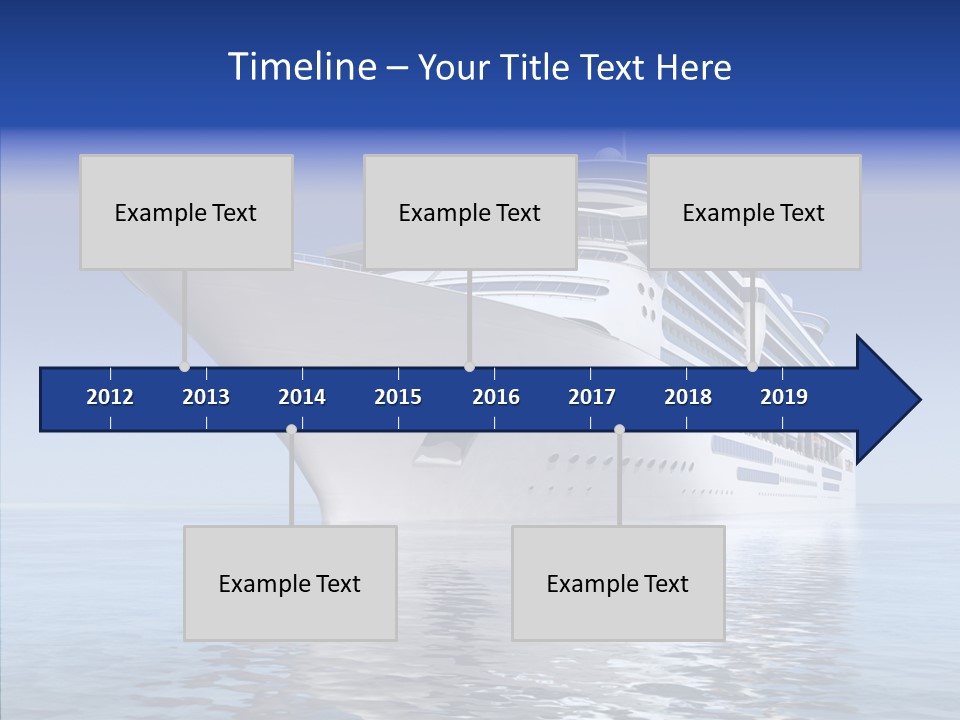 Bow Passenger Ship Blue PowerPoint Template