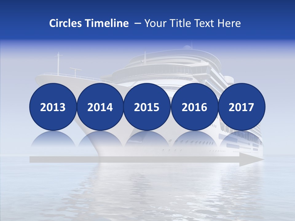 Bow Passenger Ship Blue PowerPoint Template