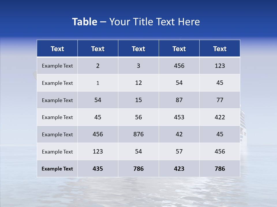 Bow Passenger Ship Blue PowerPoint Template