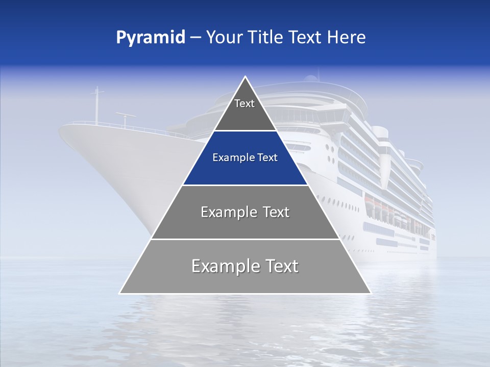 Bow Passenger Ship Blue PowerPoint Template