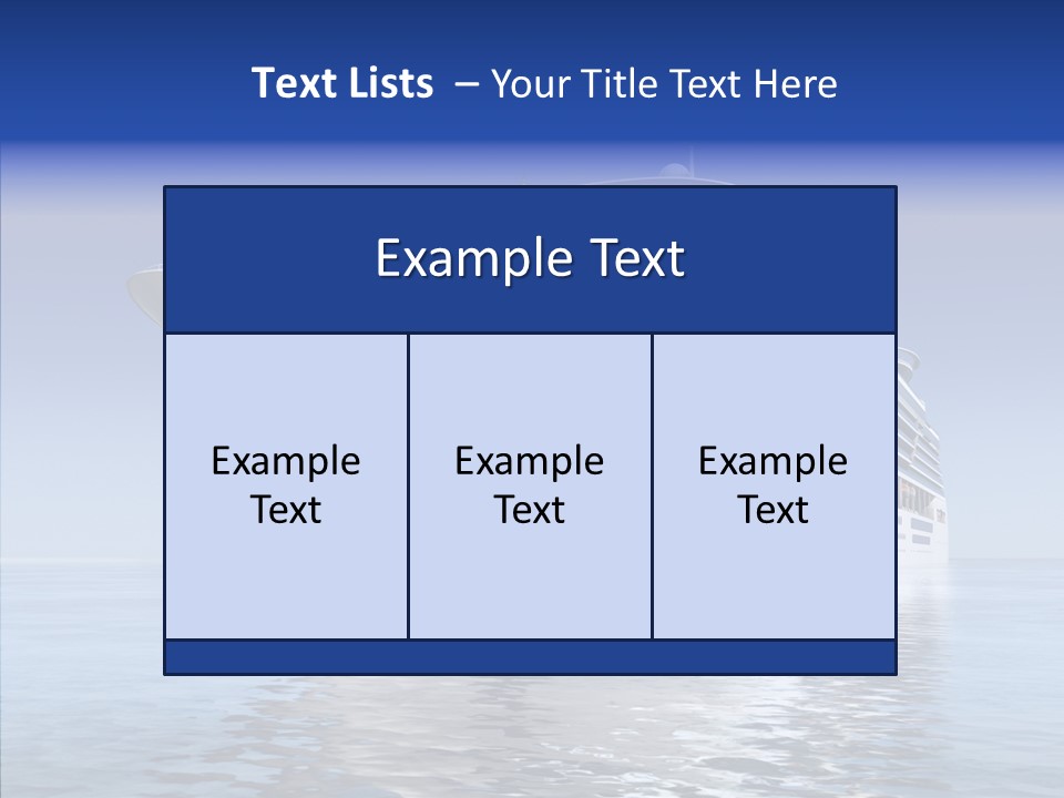 Bow Passenger Ship Blue PowerPoint Template