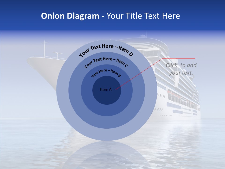 Bow Passenger Ship Blue PowerPoint Template