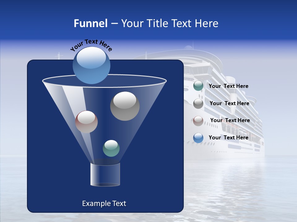 Bow Passenger Ship Blue PowerPoint Template