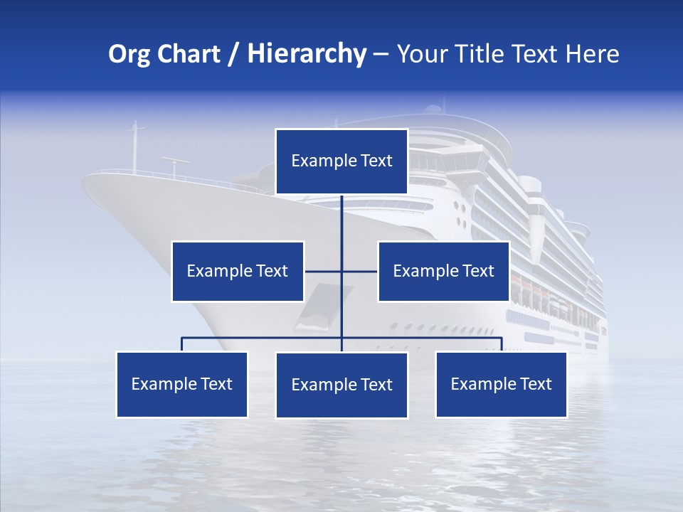 Bow Passenger Ship Blue PowerPoint Template