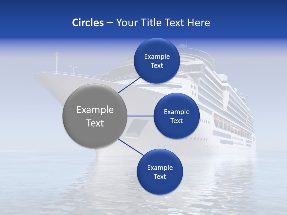 Bow Passenger Ship Blue PowerPoint Template