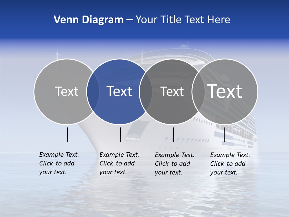 Bow Passenger Ship Blue PowerPoint Template
