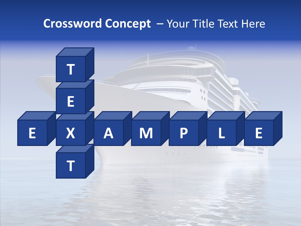 Bow Passenger Ship Blue PowerPoint Template